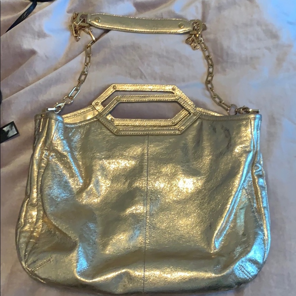 Gold Tory Burch tote purse